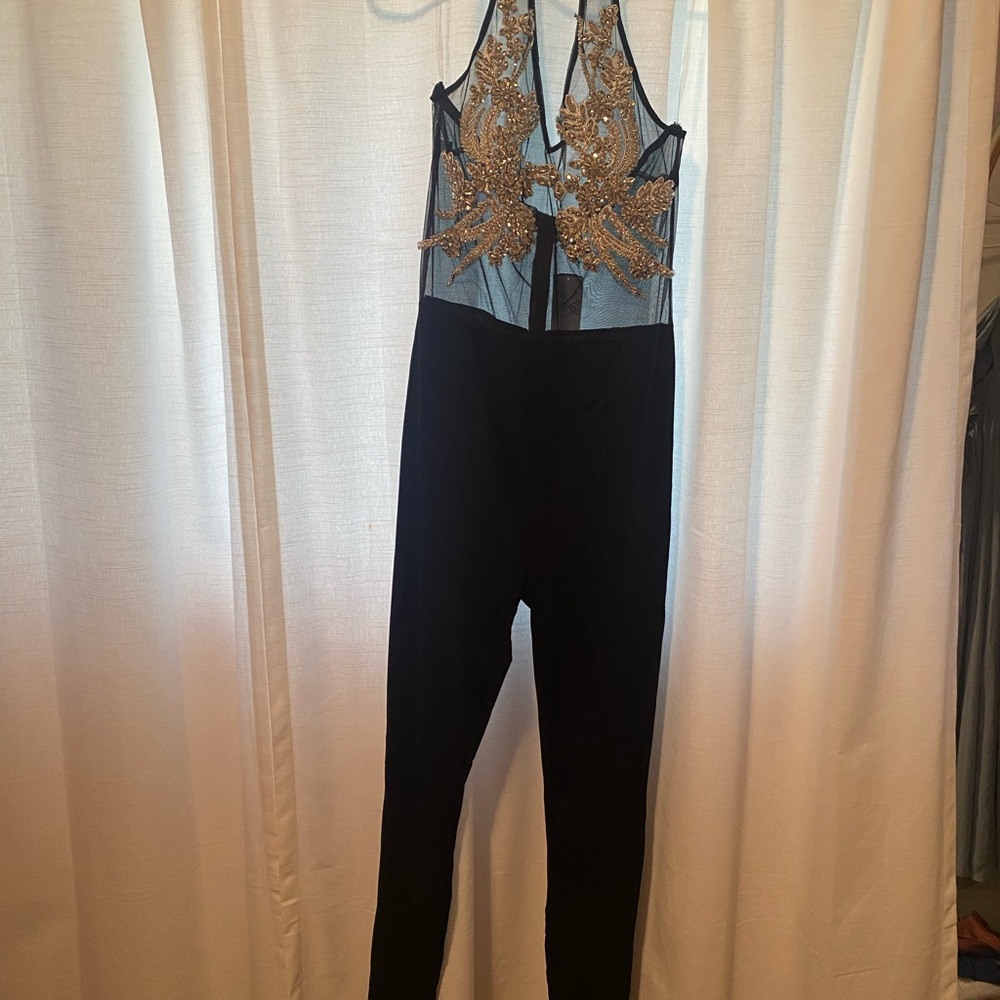Black, glamour Jumpsuit - L - never worn - smoke free home